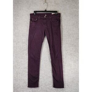 Rag & Bone The Dre Aged Wine Denim Skinny Jeans Womens 26 Burgundy 30x30